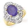 Image 1 : 5.20 CTW Tanzanite & Diamond Ring 14K Yellow Gold - REF-187H6A - 14429