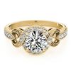 Image 1 : 1.33 CTW Certified VS/SI Diamond Solitaire Halo Ring 18K Yellow Gold - REF-374W8F - 26586