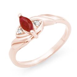 0.26 CTW Ruby & Diamond Ring 14K Rose Gold - REF-17H6A - 12293