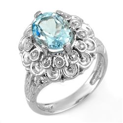 2.25 CTW Aquamarine Ring 10K White Gold - REF-36M2H - 11166