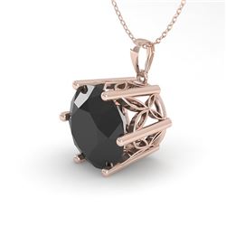 2 CTW Black Certified Diamond Solitaire Necklace 18K Rose Gold - REF-65A5X - 35876