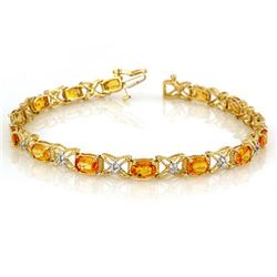10.15 CTW Yellow Sapphire & Diamond Bracelet 14K Yellow Gold - REF-92W8F - 10917