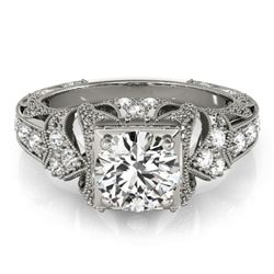 1.25 CTW Certified VS/SI Diamond Solitaire Antique Ring 18K White Gold - REF-399N5Y - 27297