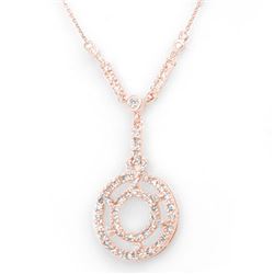 0.75 CTW Certified VS/SI Diamond Necklace 14K Rose Gold - REF-83T6M - 11234