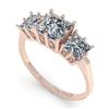 Image 2 : 2.0 CTW Past Present Future VS/SI Princess Diamond Ring 18K Rose Gold - REF-414M2H - 35915
