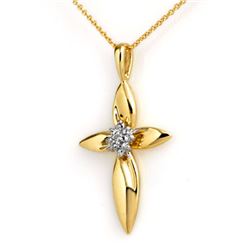 0.02 CTW Certified VS/SI Diamond Pendant 14K Yellow Gold - REF-16X2T - 13623