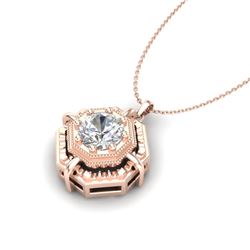 0.75 CTW VS/SI Diamond Solitaire Art Deco Stud Necklace 18K Rose Gold - REF-202N5Y - 36879