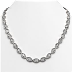 28.12 CTW Marquise Diamond Designer Necklace 18K White Gold - REF-5219A3X - 42740