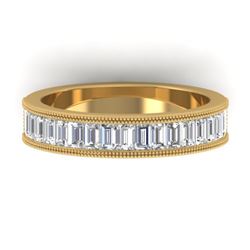 1.50 CTW Baguette Certified VS/SI Diamond Art Deco Eternity 14K Yellow Gold - REF-161K8W - 30320