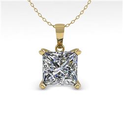 0.50 CTW VS/SI Princess Diamond Designer Necklace 18K Yellow Gold - REF-97W8F - 32347