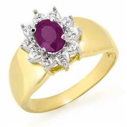 0.40 CTW Amethyst Ring 10K Yellow Gold - REF-15W5F - 12648