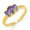 Image 1 : 1.0 CTW Tanzanite Ring 10K Yellow Gold - REF-22W2F - 13887