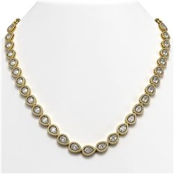 33.08 CTW Pear Diamond Designer Necklace 18K Yellow Gold - REF-6137F3N - 42733