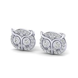 0.35 CTW Micro Pave VS/SI Diamond Earrings 18K White Gold - REF-35N8Y - 20090