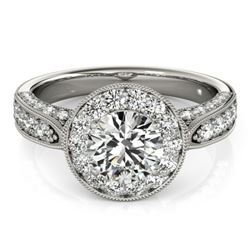 2 CTW Certified VS/SI Diamond Solitaire Halo Ring 18K White Gold - REF-435N3Y - 27042