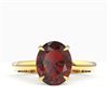 Image 1 : 3.50 CTW Garnet Designer Inspired Solitaire Ring 18K Yellow Gold - REF-36W2F - 22064