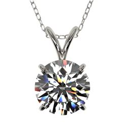 1.50 CTW Certified H-SI/I Quality Diamond Solitaire Necklace 10K White Gold - REF-322X5T - 33220