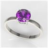 Image 2 : 2 CTW Amethyst Designer Inspired Solitaire Engagement Ring 18K White Gold - REF-33K6W - 22209