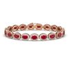 Image 1 : 15.2 CTW Ruby & Diamond Halo Bracelet 10K Rose Gold - REF-255X3T - 40455