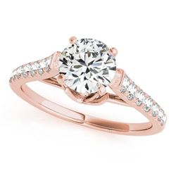 1 CTW Certified VS/SI Diamond Solitaire Wedding Ring 18K Rose Gold - REF-128A5X - 27568