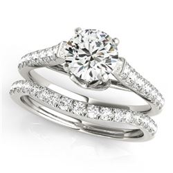 1.79 CTW Certified VS/SI Diamond Solitaire 2Pc Wedding Set 14K White Gold - REF-390M2H - 31685