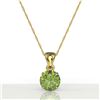 Image 2 : 2 CTW Green Tourmaline Designer Solitaire Necklace 18K Yellow Gold - REF-33N3Y - 22027