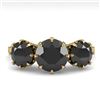 Image 1 : 2 CTW Past Present Future Black Diamond Ring 18K Yellow Gold - REF-100M2H - 35779