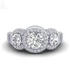 Image 2 : 2.16 CTW VS/SI Diamond Solitaire Art Deco 3 Stone Ring 18K White Gold - REF-361A8X - 36968