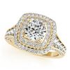 Image 1 : 2 CTW Certified VS/SI Diamond Solitaire Halo Ring 18K Yellow Gold - REF-439X8T - 26472