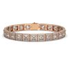 Image 1 : 18.24 CTW Princess Diamond Designer Bracelet 18K Rose Gold - REF-3369Y8K - 42726