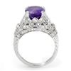 Image 2 : 6.10 CTW Tanzanite & Diamond Ring 14K White Gold - REF-238M8H - 14519