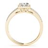 Image 2 : 1.4 CTW Certified VS/SI Princess Diamond Solitaire Halo Ring 18K Yellow Gold - REF-428X2T - 27155