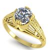 Image 5 : 1 CTW Solitaire Certified VS/SI Diamond Ring 14K Yellow Gold - REF-279H2A - 38534