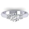 Image 1 : 1.5 CTW Certified VS/SI Diamond Solitaire 3 Stone Ring 14K White Gold - REF-395W5F - 30312