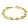 Image 1 : 6.50 CTW Blue Topaz Bracelet 10K Yellow Gold - REF-37W8F - 14008