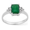 Image 1 : 1.12 CTW Emerald & Diamond Ring 18K White Gold - REF-31W8F - 11341