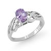 Image 1 : 0.72 CTW Tanzanite & Diamond Ring 18K White Gold - REF-37W8F - 13682