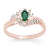 Image 1 : 0.45 CTW Emerald & Diamond Ring 14K Rose Gold - REF-25A8X - 12506