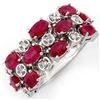 Image 1 : 3.20 CTW Ruby & Diamond Ring 10K White Gold - REF-46Y9K - 11177