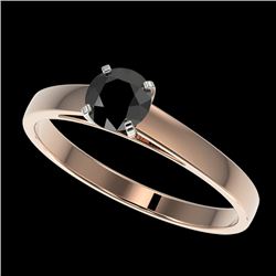 0.50 CTW Fancy Black VS Diamond Solitaire Engagement Ring 10K Rose Gold - REF-19A3X - 32956