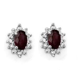 0.61 CTW Ruby & Diamond Earrings 10K Yellow Gold - REF-18A8X - 12621