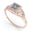 Image 2 : 0.50 CTW VS/SI Princess Diamond Solitaire Engagement Ring Deco 18K Rose Gold - REF-113W8F - 36023