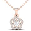 0.28 CTW VS/SI Diamond Micro Pave VS/SI Diamond Necklace Moon Halo 10K Rose Gold - REF-23X8T - 21346