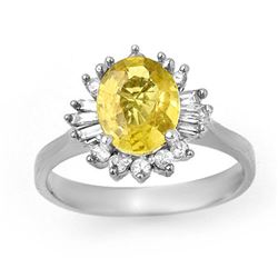 2.25 CTW Blue Sapphire & Diamond Ring 14K White Gold - REF-53K8W - 14273