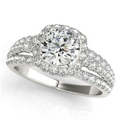 1.75 CTW Certified VS/SI Diamond Solitaire Halo Ring 18K White Gold - REF-252Y8K - 26745