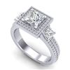 Image 1 : 2.5 CTW Princess VS/SI Diamond Micro Pave 3 Stone Ring 18K White Gold - REF-527M3H - 37196