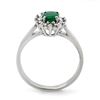 Image 2 : 0.70 CTW Emerald & Diamond Ring 14K White Gold - REF-27M3H - 13721