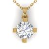 1 CTW Certified VS/SI Diamond Solitaire Necklace 14K Yellow Gold - REF-284F8N - 30404