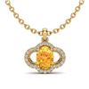 1.75 CTW Citrine & Micro Pave VS/SI Diamond Necklace 10K Yellow Gold - REF-29Y5K - 20629