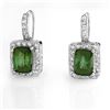 3.50 CTW Green Tourmaline & Diamond Earrings 14K White Gold - REF-76A4X - 10932